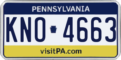 PA license plate KNO4663