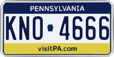 PA license plate KNO4666