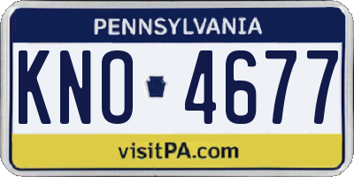 PA license plate KNO4677