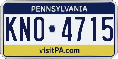 PA license plate KNO4715