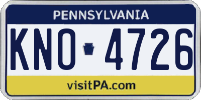 PA license plate KNO4726