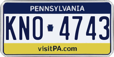 PA license plate KNO4743