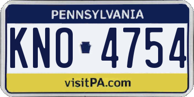 PA license plate KNO4754