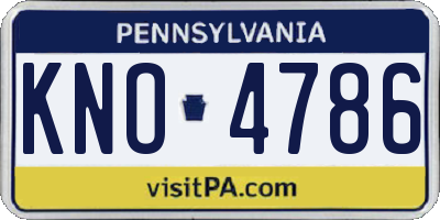 PA license plate KNO4786