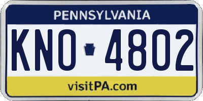 PA license plate KNO4802
