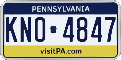 PA license plate KNO4847