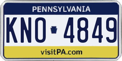 PA license plate KNO4849