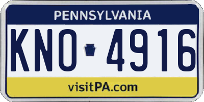 PA license plate KNO4916