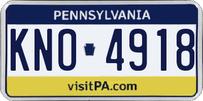 PA license plate KNO4918