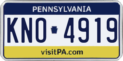 PA license plate KNO4919