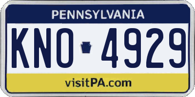 PA license plate KNO4929