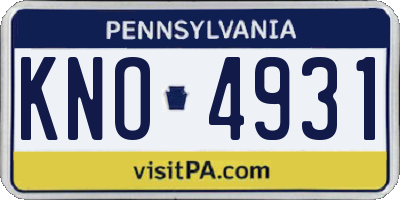 PA license plate KNO4931