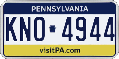PA license plate KNO4944