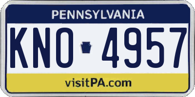 PA license plate KNO4957
