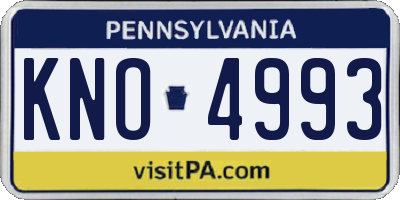 PA license plate KNO4993