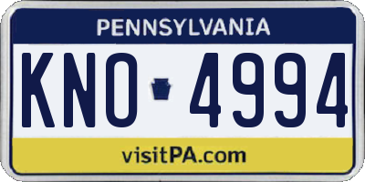 PA license plate KNO4994