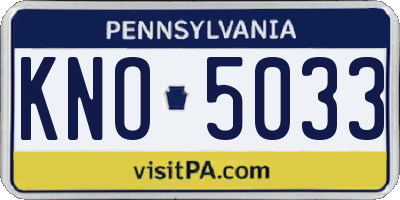 PA license plate KNO5033