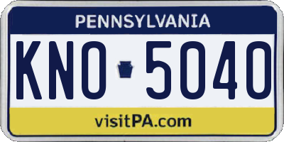 PA license plate KNO5040