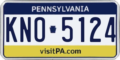 PA license plate KNO5124