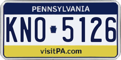 PA license plate KNO5126