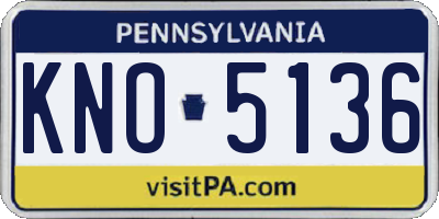 PA license plate KNO5136