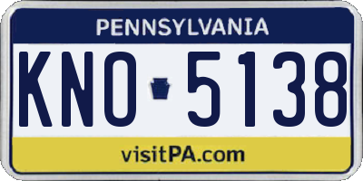 PA license plate KNO5138