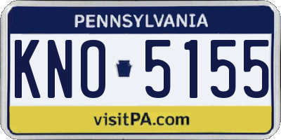 PA license plate KNO5155
