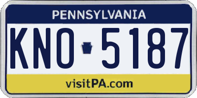 PA license plate KNO5187