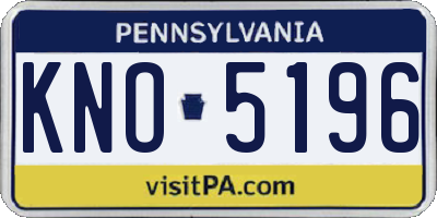 PA license plate KNO5196