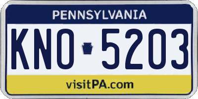 PA license plate KNO5203