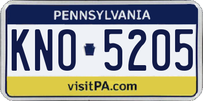 PA license plate KNO5205