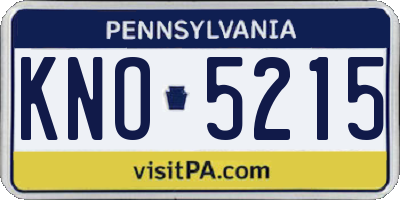 PA license plate KNO5215