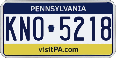 PA license plate KNO5218