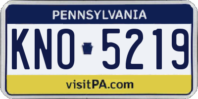 PA license plate KNO5219