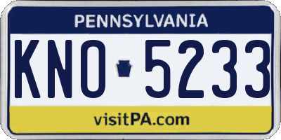 PA license plate KNO5233