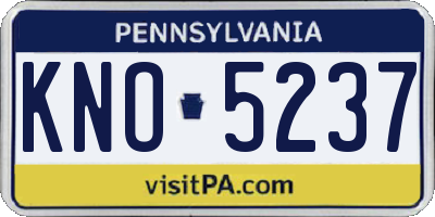 PA license plate KNO5237