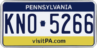 PA license plate KNO5266