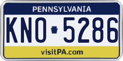 PA license plate KNO5286