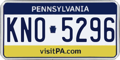 PA license plate KNO5296