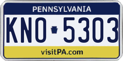 PA license plate KNO5303