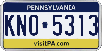 PA license plate KNO5313