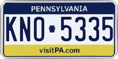 PA license plate KNO5335