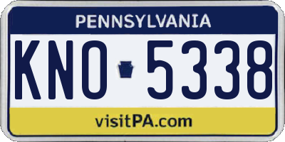PA license plate KNO5338
