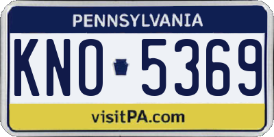 PA license plate KNO5369