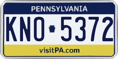 PA license plate KNO5372