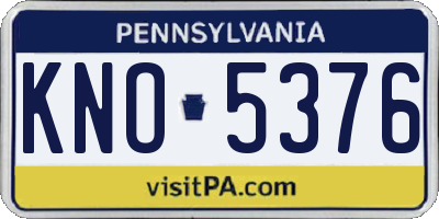 PA license plate KNO5376