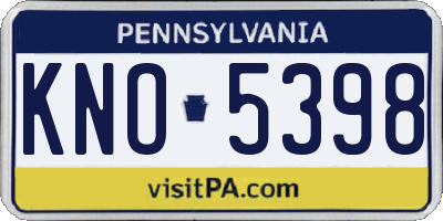 PA license plate KNO5398