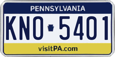 PA license plate KNO5401