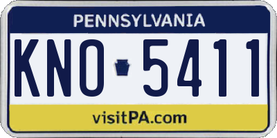 PA license plate KNO5411