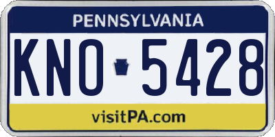 PA license plate KNO5428